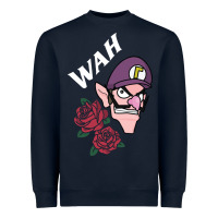 Navy waluigi voice ( wah ) Heavyweight Sweatshirt - artisFamous