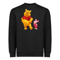 Black Winnie the Pooh Piglet Heavyweight Sweatshirt - artisFamous