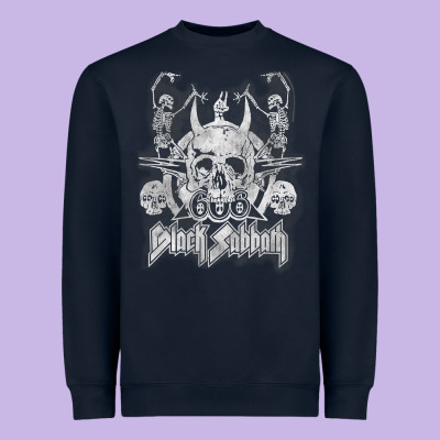 Black Sab.bath Official Vintage Dancing Skele Heavyweight Sweatshirt Designed By Artisfamous