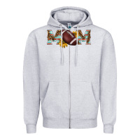 Heather Grey american football mom Zipper Hoodie - BarkalooDesign
