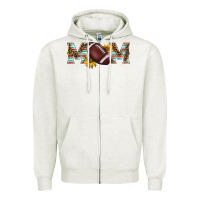 Oatmeal Heather american football mom Zipper Hoodie - BarkalooDesign