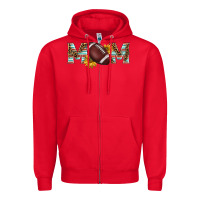 Red american football mom Zipper Hoodie - BarkalooDesign