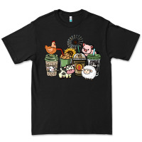 Black Farm animal coffee cups Premium Tee - HowdyJamesFarm