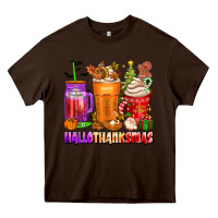 Chocolate Brown hallothanksmas coffee cups Heavy Core Tee - texasbilliewilder