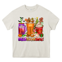 Cream hallothanksmas coffee cups Heavy Core Tee - texasbilliewilder
