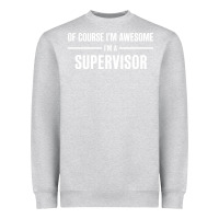 Heather Grey i'm awesome i'm a supervisor Heavyweight Sweatshirt - artisFamous