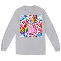 Moon Dust unicorn coffe cup and star with rainbow seamless pattern bbs Long Sleeve Tee - BundleAndBundleShop