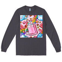 Smoke unicorn coffe cup and star with rainbow seamless pattern bbs Long Sleeve Tee - BundleAndBundleShop