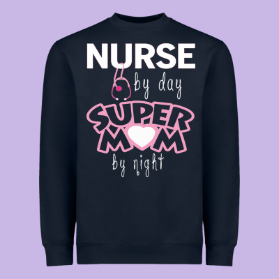 Nurse By Day Super Mom By Night Heavyweight Sweatshirt Designed By Artisfamous