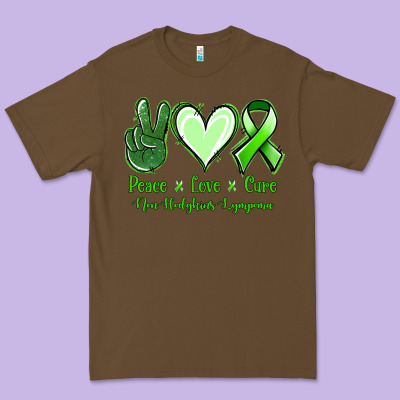 Peace Love Cure Non Hodgkins Lympoma Premium Tee Designed By Jasminsmagicworld