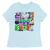 Baby Blue boo halloween Ladies Tee - CowGirlArtShop