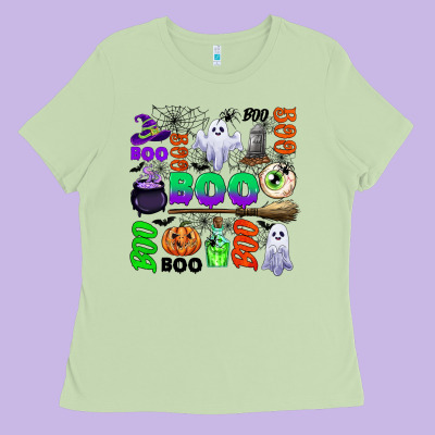 Boo Halloween Ladies Tee Designed By Cowgirlartshop