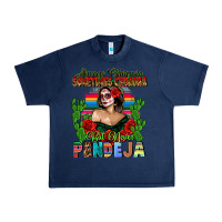 Navy Mexican Chingona Urban Heavy Tee - FaDigitalArtStudio