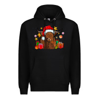 Black festive highland cow Premium Hoodie - CowhideDigitalArt