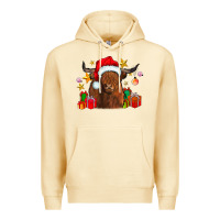 Pina Colada festive highland cow Premium Hoodie - CowhideDigitalArt