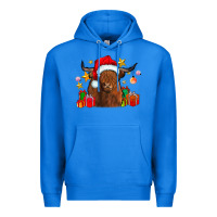 True Royal festive highland cow Premium Hoodie - CowhideDigitalArt