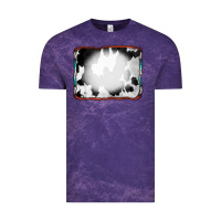 Cloud Purple Cowhide Background with Bleach Serape Frame Vintage Tee - CowCowDesign