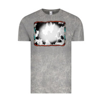 Cloud Rock Cowhide Background with Bleach Serape Frame Vintage Tee - CowCowDesign