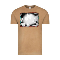 Vintage Camel Cowhide Background with Bleach Serape Frame Vintage Tee - CowCowDesign