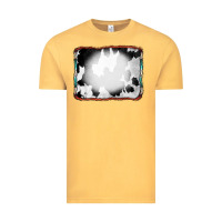 Vintage Mustard Cowhide Background with Bleach Serape Frame Vintage Tee - CowCowDesign