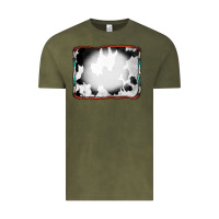 Vintage Olive Cowhide Background with Bleach Serape Frame Vintage Tee - CowCowDesign