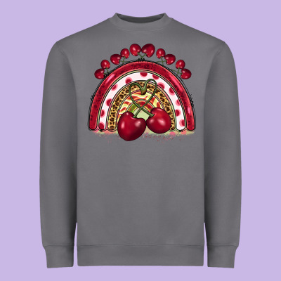 Cherry Rainbow Heavyweight Sweatshirt Designed By Barkaloodesign