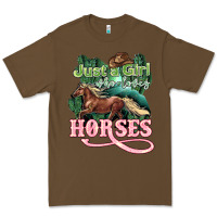 Cacao Just a girl who loves Horses Premium Tee - HowdyJamesFarm