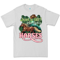Dove Grey Just a girl who loves Horses Premium Tee - HowdyJamesFarm