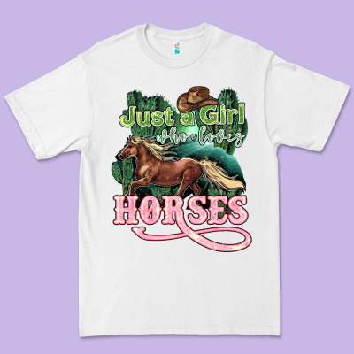 Just A Girl Who Loves Horses Premium Tee Designed By Howdyjamesfarm