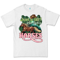 White Just a girl who loves Horses Premium Tee - HowdyJamesFarm