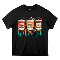 Black Candles with Fall Getting Lit Heavy Core Tee - texasbilliewilder