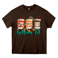 Chocolate Brown Candles with Fall Getting Lit Heavy Core Tee - texasbilliewilder