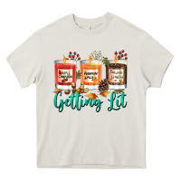 Cream Candles with Fall Getting Lit Heavy Core Tee - texasbilliewilder