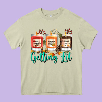 Candles With Fall Getting Lit Heavy Core Tee Designed By Texasbilliewilder
