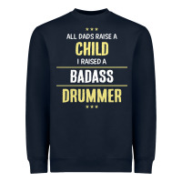 Navy i raised a badass drummer Heavyweight Sweatshirt - artisFamous