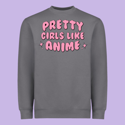 Pretty Girls Like Anime Heavyweight Sweatshirt Designed By Artisfamous