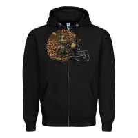 Black American football helmet Zipper Hoodie - BarkalooDesign