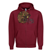 Burgundy American football helmet Zipper Hoodie - BarkalooDesign