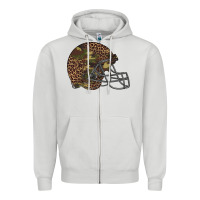Dove Grey American football helmet Zipper Hoodie - BarkalooDesign