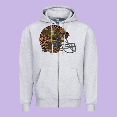 American Football Helmet Zipper Hoodie Designed By Barkaloodesign