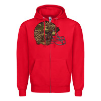 Red American football helmet Zipper Hoodie - BarkalooDesign