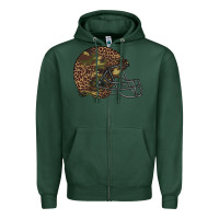 Sports Green American football helmet Zipper Hoodie - BarkalooDesign