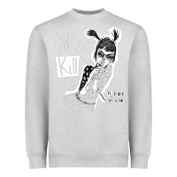 Heather Grey bikini kill Heavyweight Sweatshirt - artisFamous