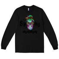 Black spooky mama skull Long Sleeve Tee - RanaPortraitStore