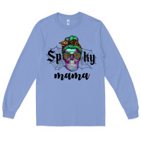 Colony Blue spooky mama skull Long Sleeve Tee - RanaPortraitStore