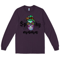Plum spooky mama skull Long Sleeve Tee - RanaPortraitStore