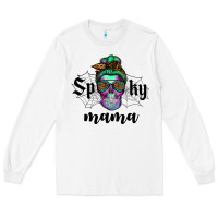 White spooky mama skull Long Sleeve Tee - RanaPortraitStore