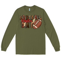 Army Green football kinda day Long Sleeve Tee - FaDigitalArtStudio