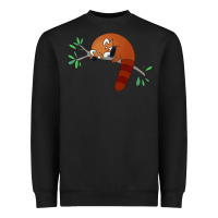 Black red panda sleeping Heavyweight Sweatshirt - artisFamous
