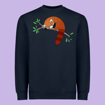 Red Panda Sleeping Heavyweight Sweatshirt Designed By Artisfamous